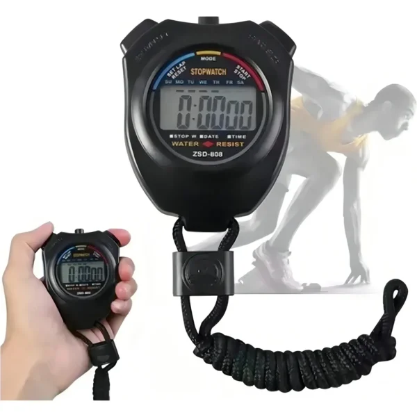 Cronómetro Digital Impermeable Home Fx1 Negro Con Alarma Y Calendario