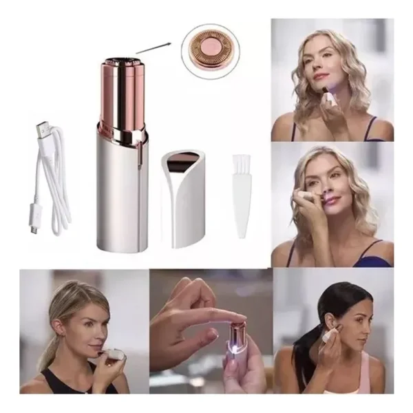 Depiladora Facial Removedor Vello Sin Dolor Recargable Blanc