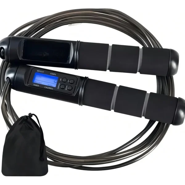 Cuerda Saltar Con Contador Digital Cardio Color Negro