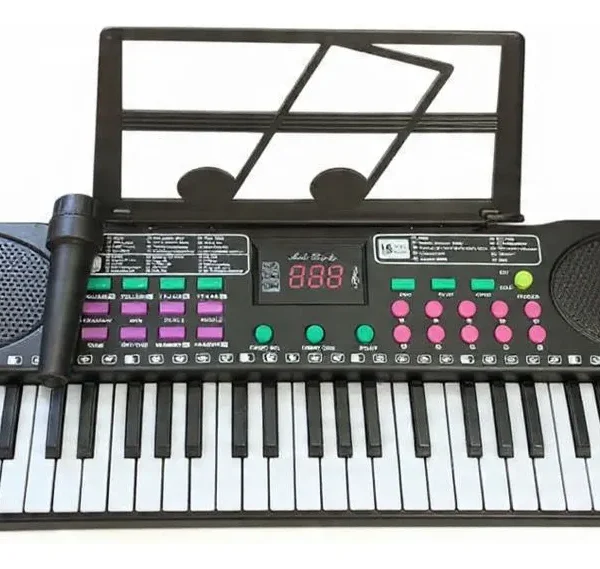 Piano Organico Musical Recargable 61 Teclas Con Micrófono