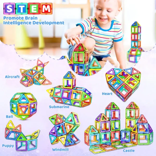52 Pcs Juguetes De Bloques De Construcción Magnéticos