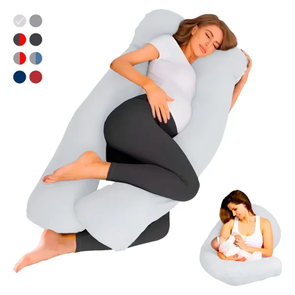 Almohada Para Embarazo Y Lactancia Jumbo Cojín Suave Soporte Color Blanco