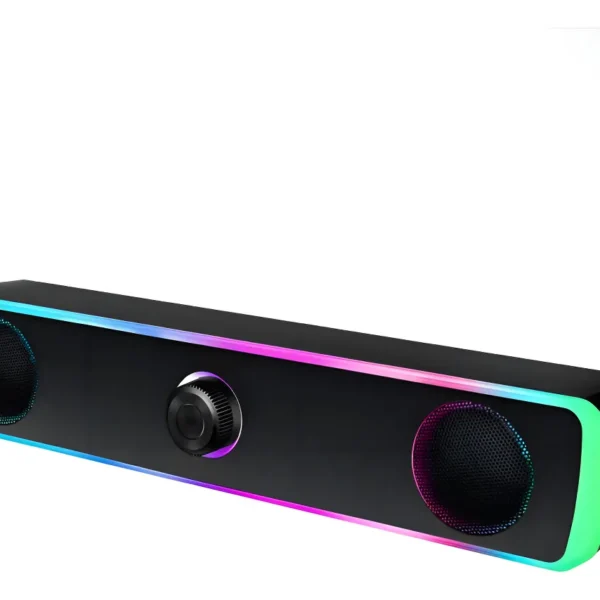 Barra De Sonido Gamer Pc Usb Aux Bluetooth Parlante Led Negro