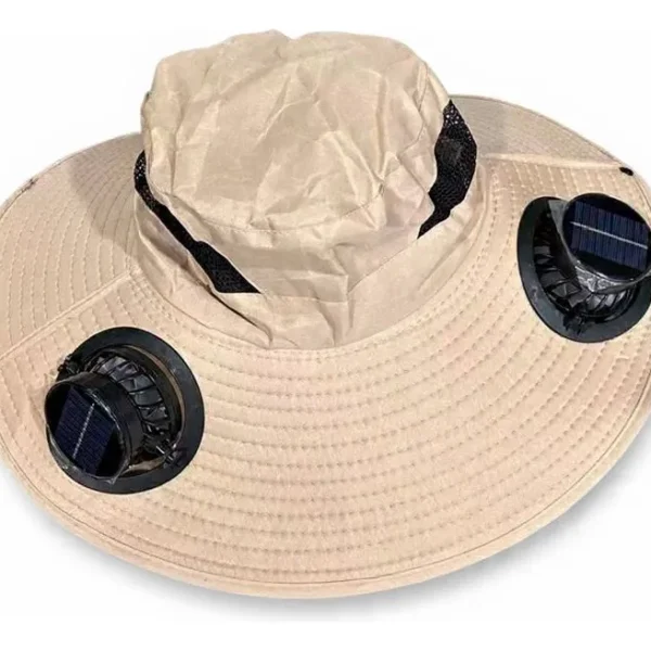 Ventilador Sombrero Solar De Doble Cabeza Camping